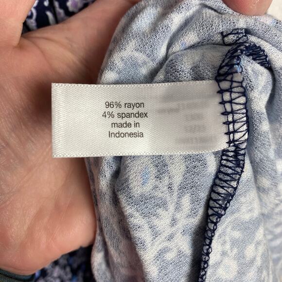 Lane Bryant Blue&Purple Floral V Neck Waist Knot Jersey Maxi Dress Sz.26/28 - Picture 13 of 15